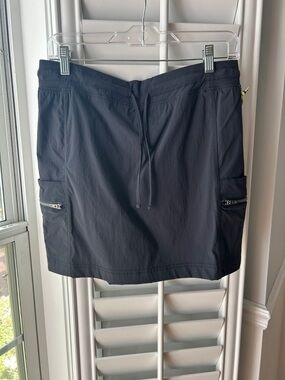 Te Verde Black Active Drawstring Mini Skort with Zip Pockets